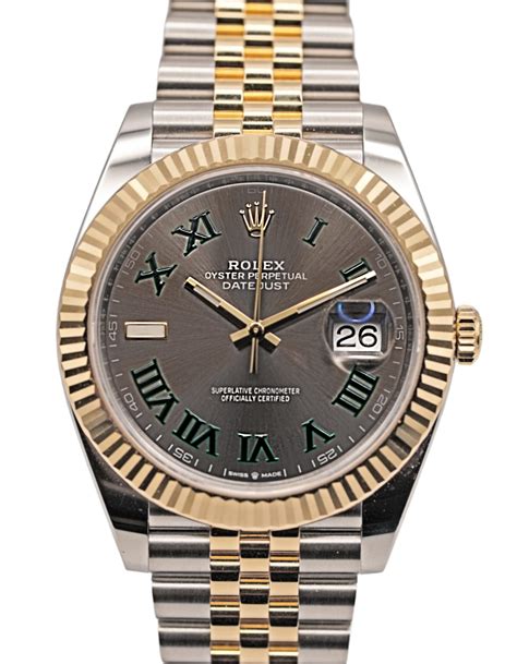 rolex datejust 41 wimbeldon gold/steel|rolex datejust 41 retail price.